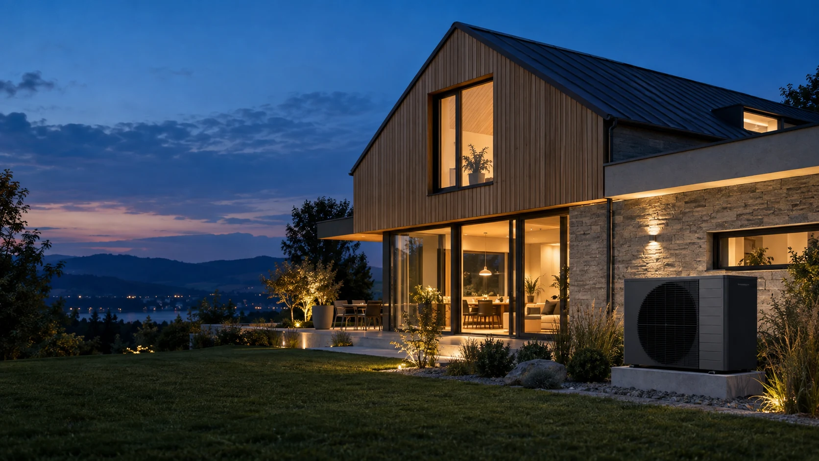 Modernes Haus mit Wärmepumpe Modernes Haus mit Wärmepumpe